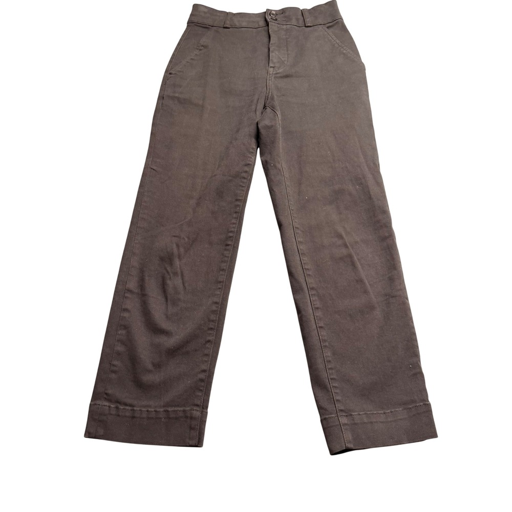 Everlane Organic Cotton High Way Utility Straight Leg Pants Black Size 0